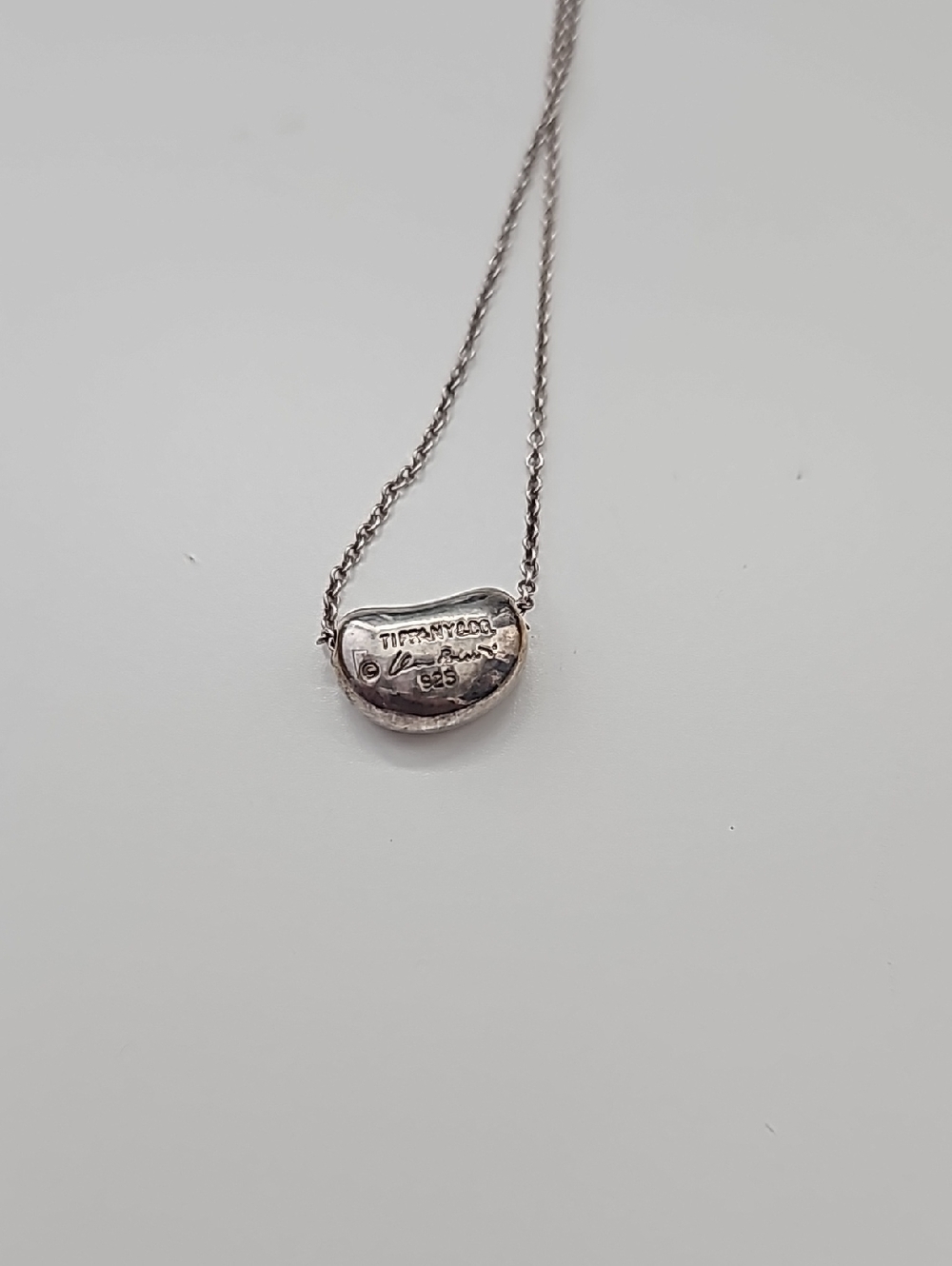 Tiffany & Co. Sterling Silver Bean Pendant Necklace - Silver